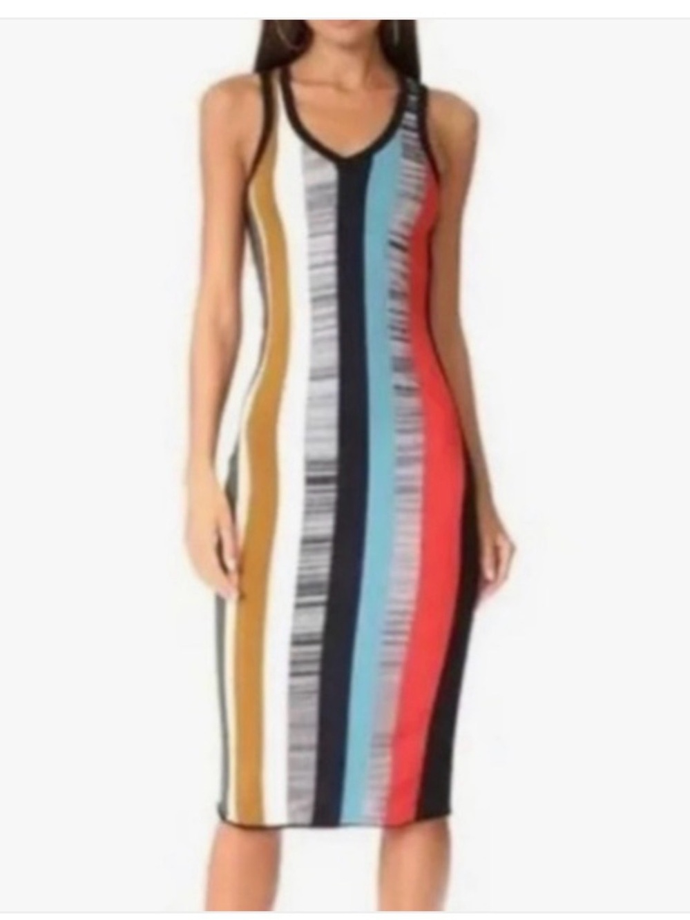 Cinq a Sept Stara knit Stripes Midi Dress - medium